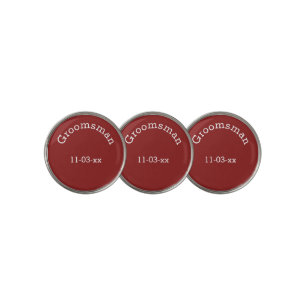 Groomsman with Wedding Date Golf Ball Markers