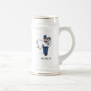 Groomsmen Best Man Bride and Groom Cartoon Funny Beer Stein