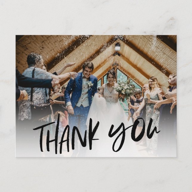 Groomsmen Best Man Photo Wedding Thank You Postcard (Front)
