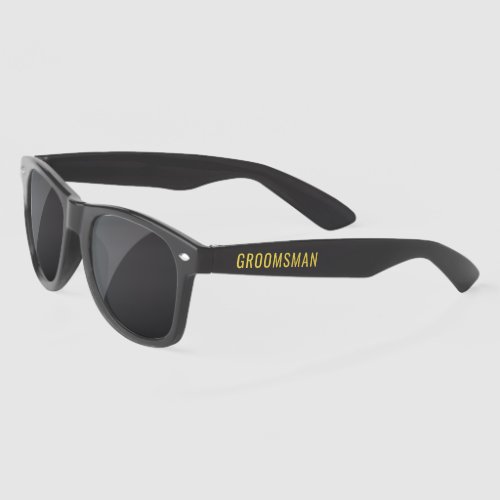 Groomsmen Black And Gold Wedding Personalized Sunglasses
