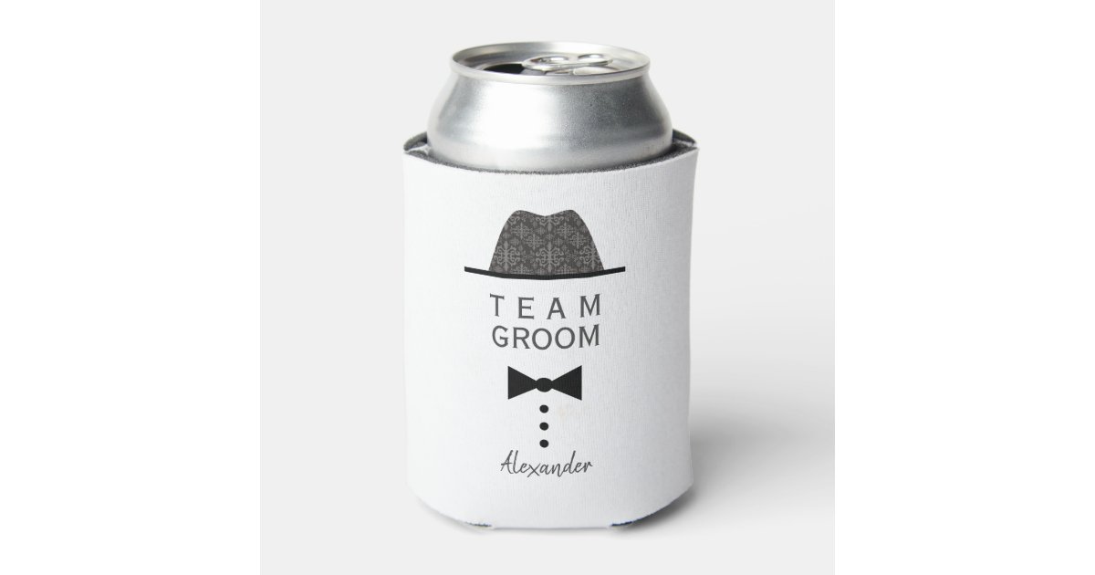 Groom and Bachelor Party Crew Squad Bachelor Party Can Coolers, Set of 12  White and Black Beer Can Coolies, Perfect Bachelor Party Decorations and as