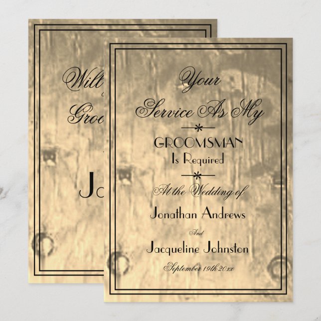  Groomsmen Cool Will you be my Groomsman Proposal  Invitation (Front/Back)