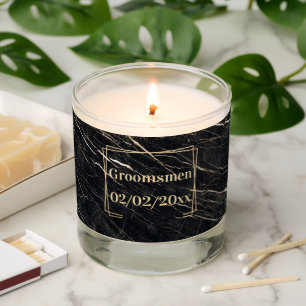 Groomsmen Elegant: Golden Marble Scented Candle