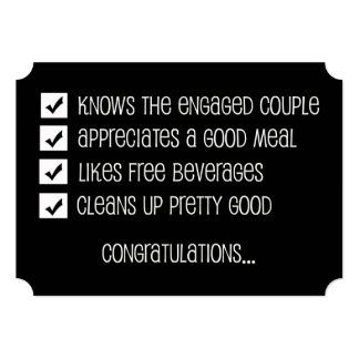 Groomsmen Funny Checklist Card