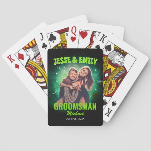 Groomsmen Gift Custom Photo Retro Bootleg Rap Poker Cards