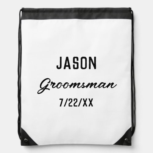 Groomsmen Gift Custom Text Wedding Favor Drawstring Bag