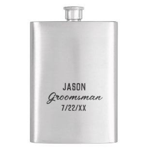 Groomsmen Gift Custom Text Wedding Favor Flask