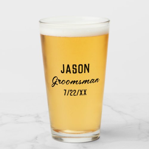 Groomsmen Gift Custom Text Wedding Favor Glass