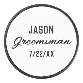 Groomsmen Gift Custom Text Wedding Favor Hockey Puck