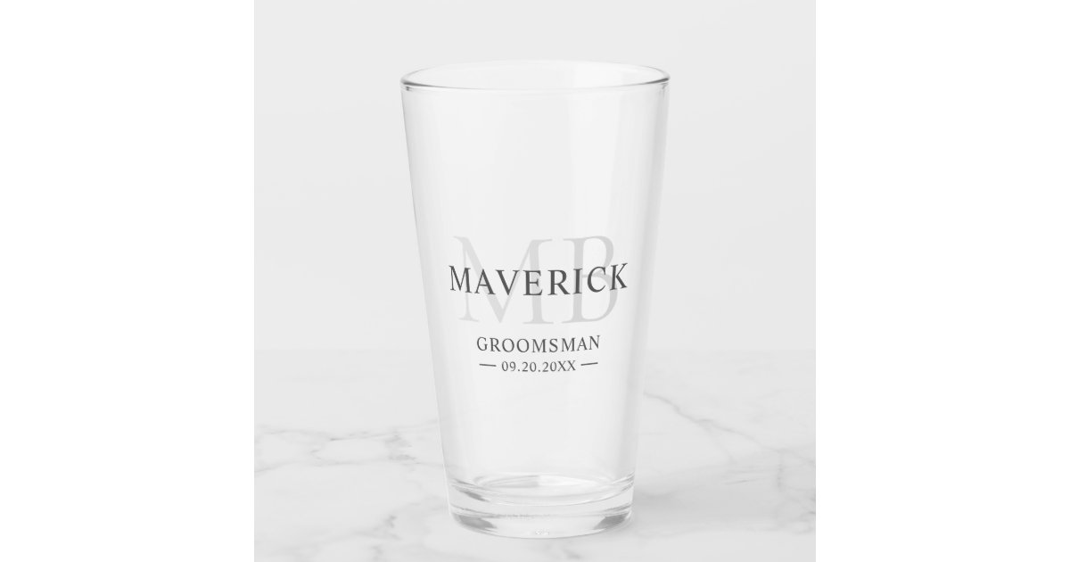 Modern Monogram Glass Tumbler