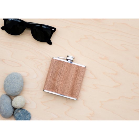 Groomsmen Gift - Personalized Wood Flask (Front)