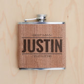 Groomsmen Gift - Personalized Wood Flask (Front)