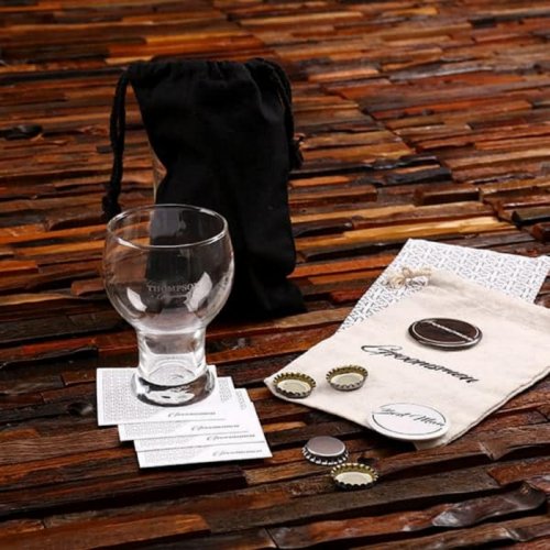 Groomsmen Gift Set with 16 oz Craft Beer Glass