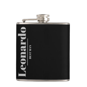 Groomsmen Gift Simple Modern Monogram Name Flask