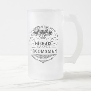 Groomsmen Gifts Frosted Glass Beer Mug