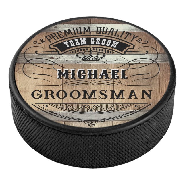 Groomsmen Gifts Hockey Puck (3/4)