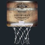Groomsmen Gifts Mini Basketball Hoop<br><div class="desc">Rustic whiskey barrel design featuring bold western typography. Personalize this design with your own text. Further customize this design by selecting the "customize further" link if desired.</div>