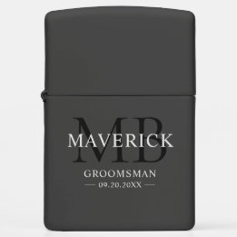 Groomsmen Gifts - Monogram Wedding Favors Best Man Zippo Lighter