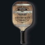Groomsmen Gifts Pickleball Paddle<br><div class="desc">Rustic whiskey barrel design featuring bold western typography. Personalize this design with your own text. Further customize this design by selecting the "customize further" link if desired.</div>