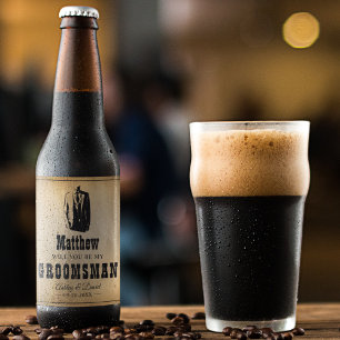 Groomsmen Gifts - Rustic Wedding Favors Western Beer Bottle Label