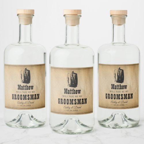 Groomsmen Gifts _ Rustic Wedding Favors Western Liquor Bottle Label
