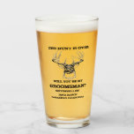 Groomsmen gifts THE HUNT IS OVER groomsmen pilsner Glass<br><div class="desc">Groomsmen gifts THE HUNT IS OVER groomsmen pilsner pint beer glass</div>