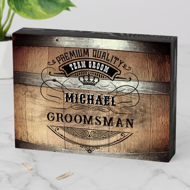 Groomsmen Gifts Wooden Box Sign (In Situ Horizontal)