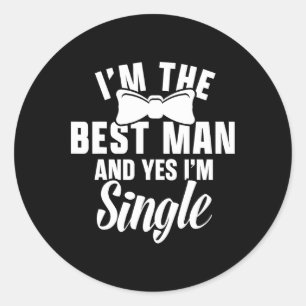 Groomsmen Groom Squat Men Bachelor Supplies Party Classic Round Sticker