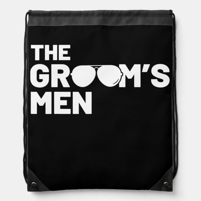 Groomsmen Groom Squat Men Bachelor Supplies Party Drawstring Bag (Front)