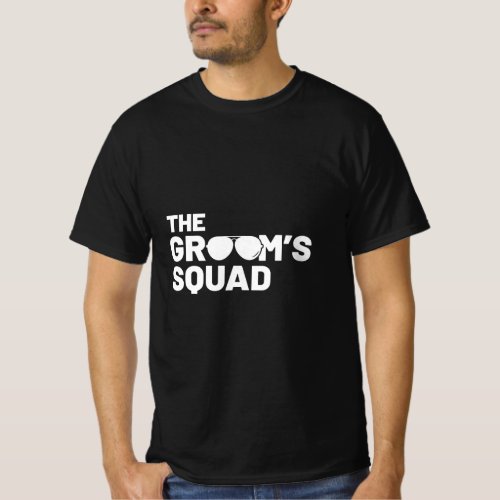 Groomsmen Groom Squat Men Bachelor Supplies Party  T_Shirt