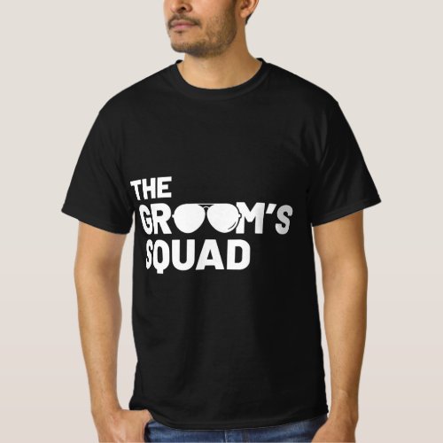 Groomsmen Groom Squat Men Bachelor Supplies Party  T_Shirt