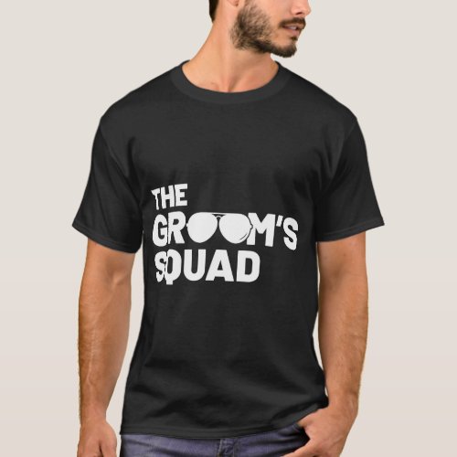 Groomsmen Groom Squat Men Bachelor Supplies Party  T_Shirt