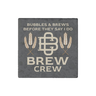 Groomsmen Grooms Crew Drinking Party Stone Magnet