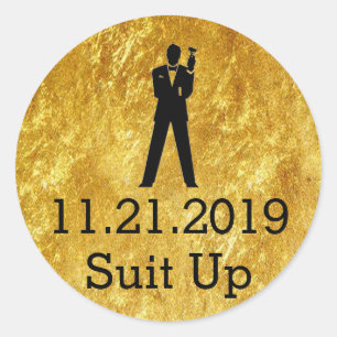 Groomsmen Invitation Gold Seals