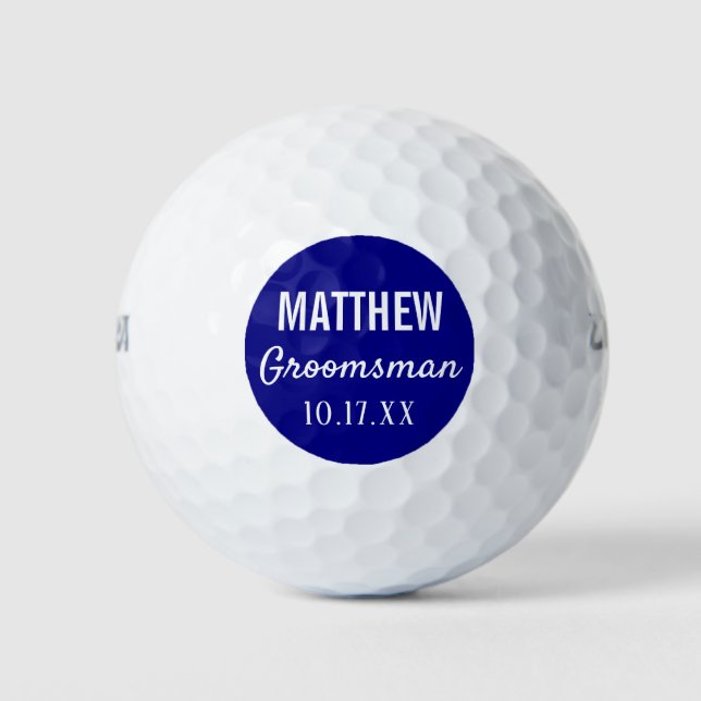 Groomsmen Modern Typography Wedding Favor Golf Balls (Front)