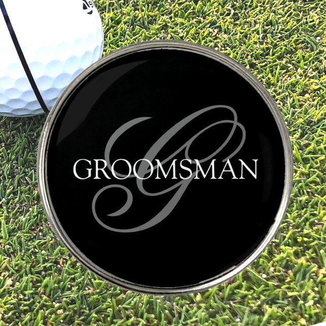 Groomsmen Monogram Wedding Favors Golf Ball Marker (Creator Uploaded)