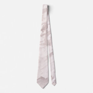 Groomsmen Muted Rose Marbled Wedding Neck Tie