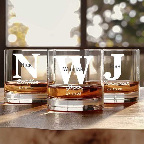Groomsmen Old Fashion Personalized Name  Whiskey Glass