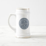 Groomsmen Personalized Beer Stein<br><div class="desc">Simple,  modern,  elegant,  unique dusty blue wedding beer stein Groomsman gift with monogram - initials,  name and trendy handwritten calligraphy script.</div>
