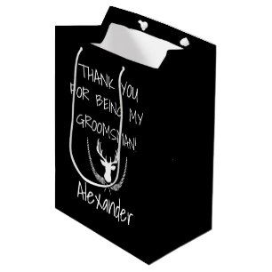 Groomsmen Personalized Wedding Thank You Medium Gift Bag