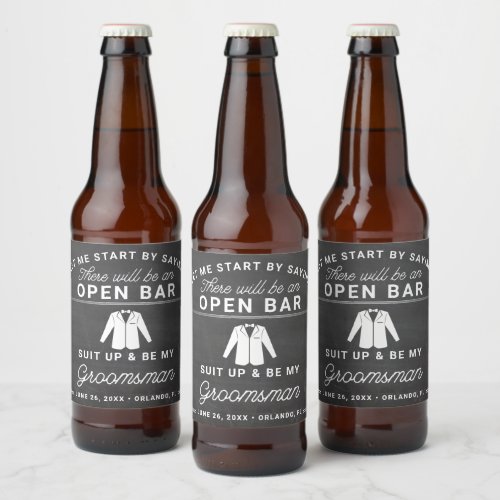 Groomsmen Proposal Beer Label