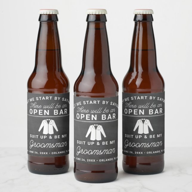 Groomsmen Proposal Beer Label (Bottles)