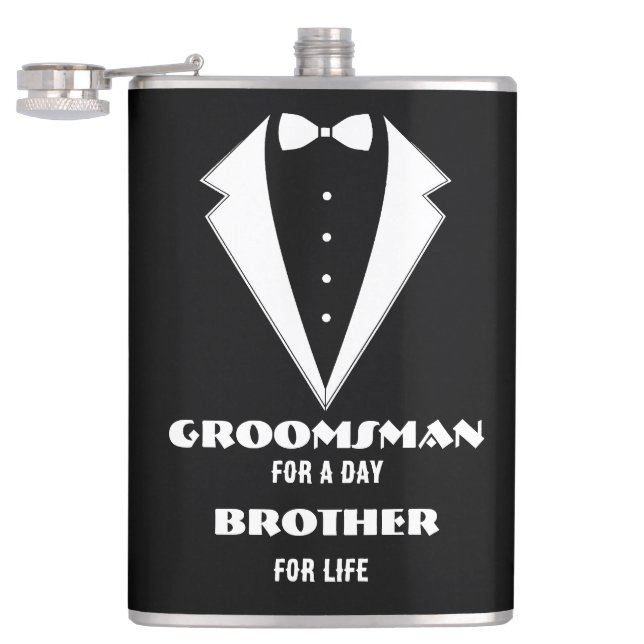 Groomsmen Proposal Glass, groomsman for a day  Flask (Opened)