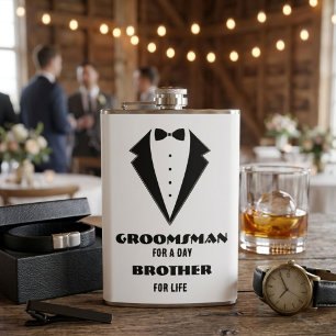 Groomsmen Proposal Glass, groomsman for a day  Flask