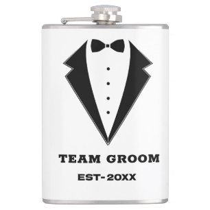 Groomsmen Proposal Glass, Team Groom Personalized Flask