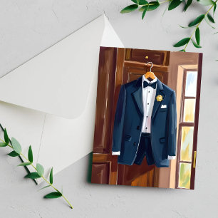 Groomsmen’s Tuxedo Wedding Bachelor Painted Card