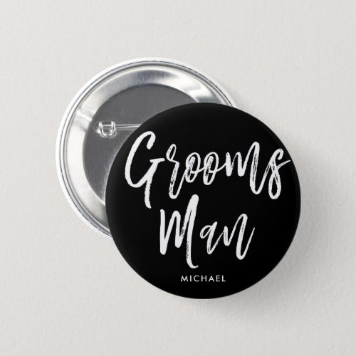 Groomsmen  Script Style Custom Wedding Button