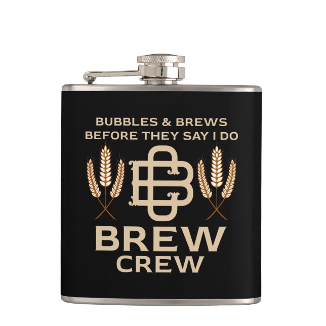Groomsmen Team Groom Squad Humor Funny Flask (Front)