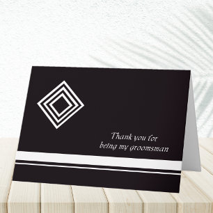 Groomsmen Thank You Card -- Black and White