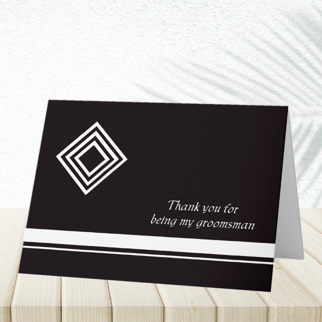 Groomsmen Thank You Card -- Black and White (Creator Uploaded)